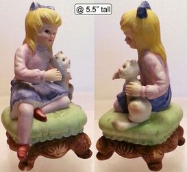 Girl & Cat on Stool