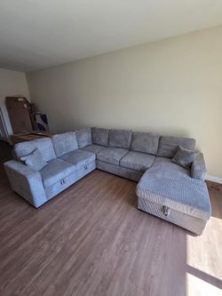 New Sleeper Sectional Couch with USB and Storage! Free Delivery 🚚 and Assembly!