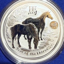 2014 1oz Australia Lunar Year Of The Horse Silver Coin 