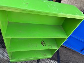 Green Painted Wooden Bookshelf