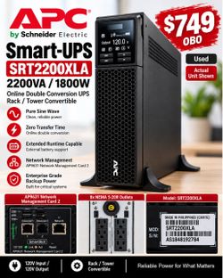 APC SRT2200XLA Smart-UPS 2200VA Online UPS + AP9631 Network Card