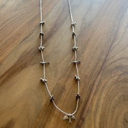 Vintage  Navajo Liquid  Silver Fetish Animals Necklace 