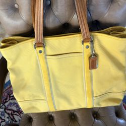 Coach Tote Shoulder Bag Canvas $40 Zipper Handbag Purse 