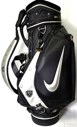 Nike Tour Staff Golf Bag Black Silver 6-Way Divider Padded Strap