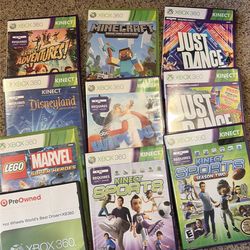 Xbox 360 Game Bundle – Minecraft, LEGO Marvel + Kinect Games