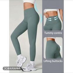 L size Women's Yoga Leggings With High Waistband, Moisture- Wicking, And Stretchy, Perfect For Outdoor Activities And Fitness Skin Friendly Solid Colo