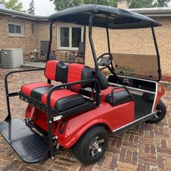 Club Car DS High Speed Motor Custom Seats 4 Pass Headlights & Taillights Red Replacement Body 