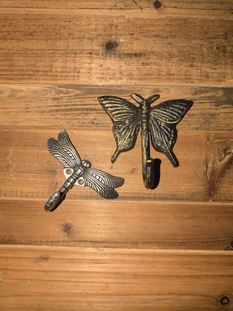 Vintage Butterfly and Modern Dragonfly Hooks