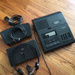 SONY Microcassette Transcriber With 2 Foot Pedals, Headphones, Microcassette, Power Supply