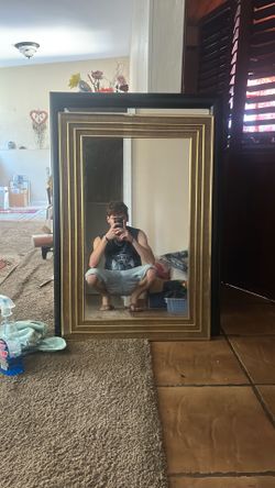 Wall Mirror – Gold Ornate Frame, Good Condition
