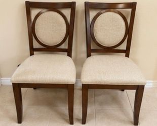 Set of 2 Upholstered Wood Dining Chairs