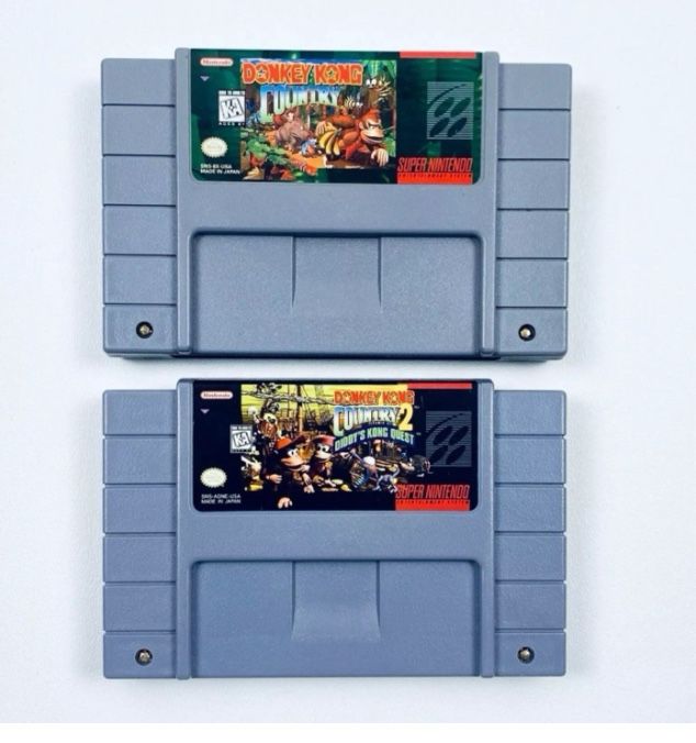 Donkey Kong Country 1 & 2 Super Nintendo SNES Authentic Cart Only Tested & Works