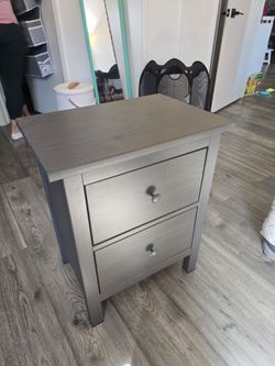 Ikea Hemnes 2 Drawer nightstand gray