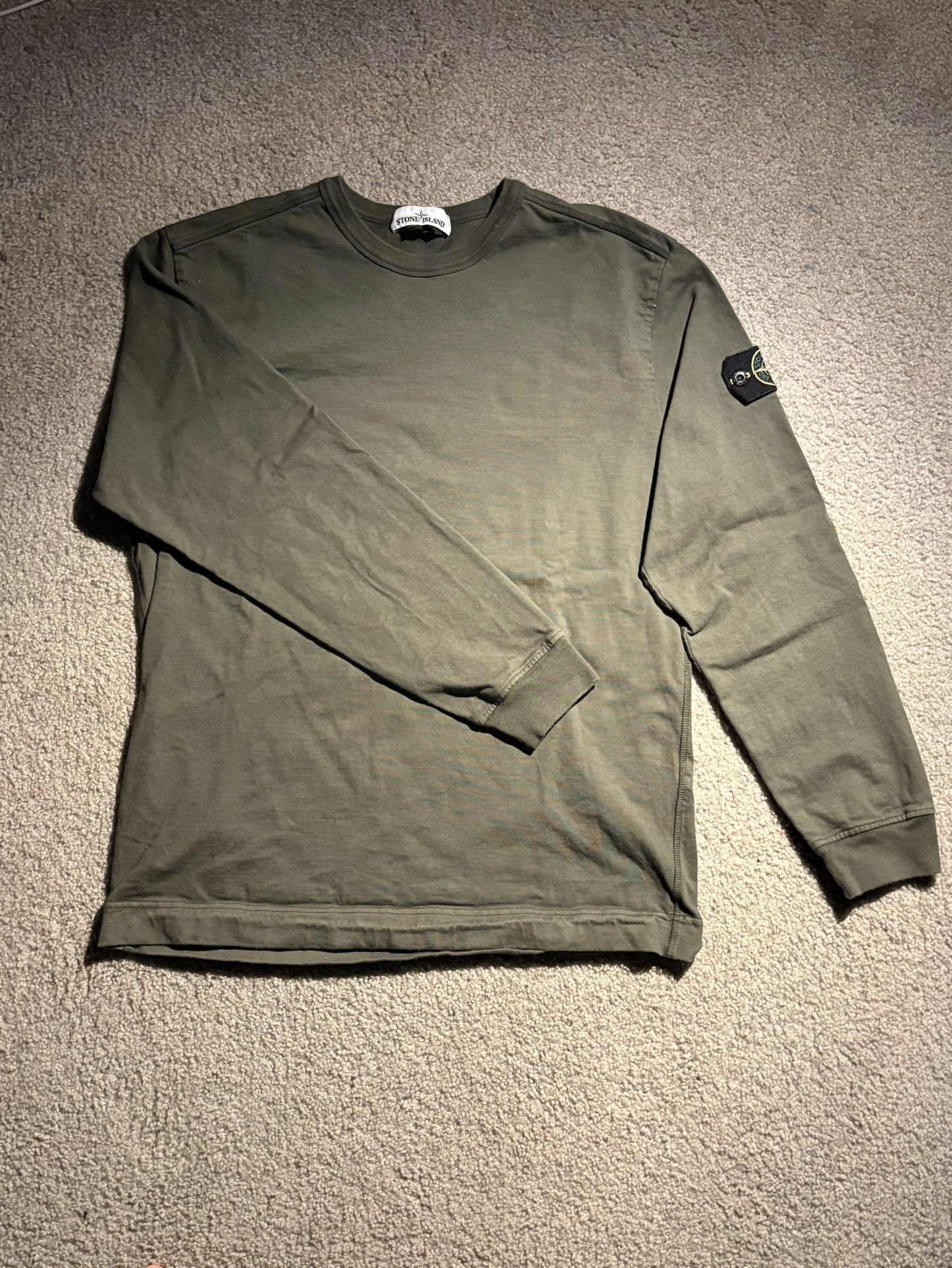 Stone Island Olive Green Long Sleeve Crewneck Sweatshirt
