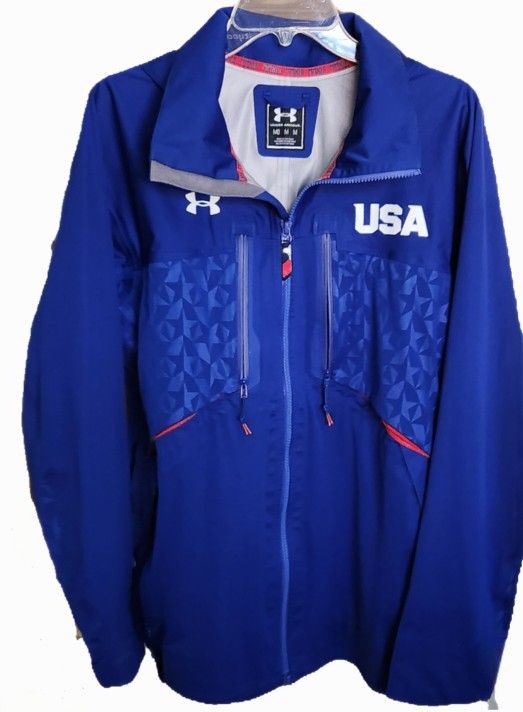 Under Armour USA Jacket Storm 3 Gore Tex Waterproof Hoodie Men Md Loose Fit Unisex