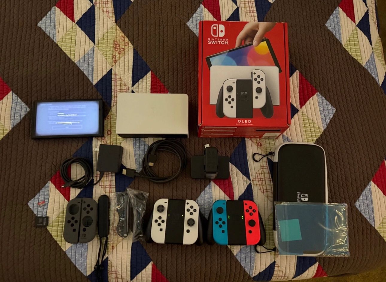 Switch OLED White - Excellent Condition-Included Bundle Of Accessories