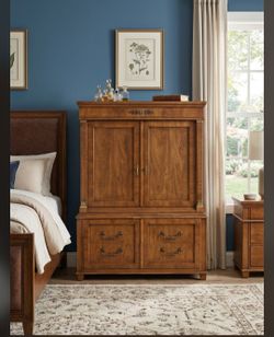 Wood Armoire with Drawers and Cabinet Doors
