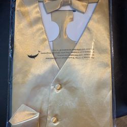Gold Vest Tie Handkerchief 