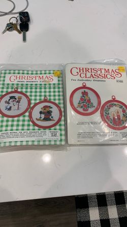 Christmas crewel embroidery ornament kits