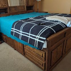 Oak Captains Bed