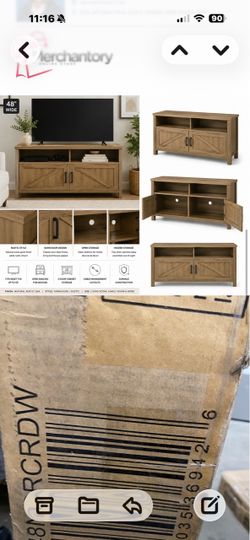 48" Farmhouse Barn Door TV Stand