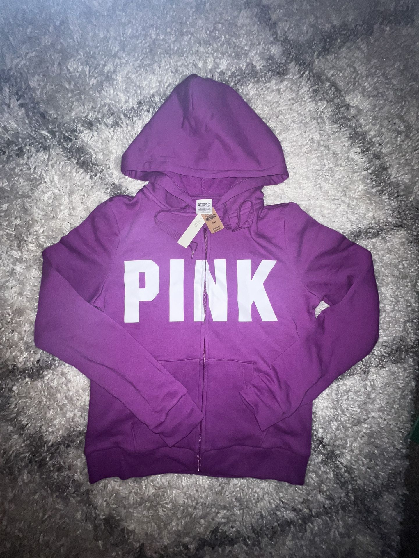 Brand New XS PINK Zip-Up Sweatshirt