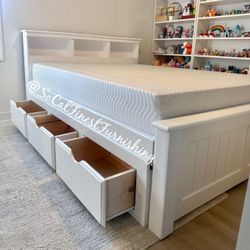 Queen Bed And Mattress With Drawers 