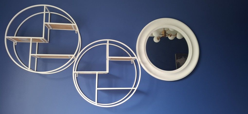 2 Shelves And A Mirror ($15 each separately or $40 for all 3 items together )