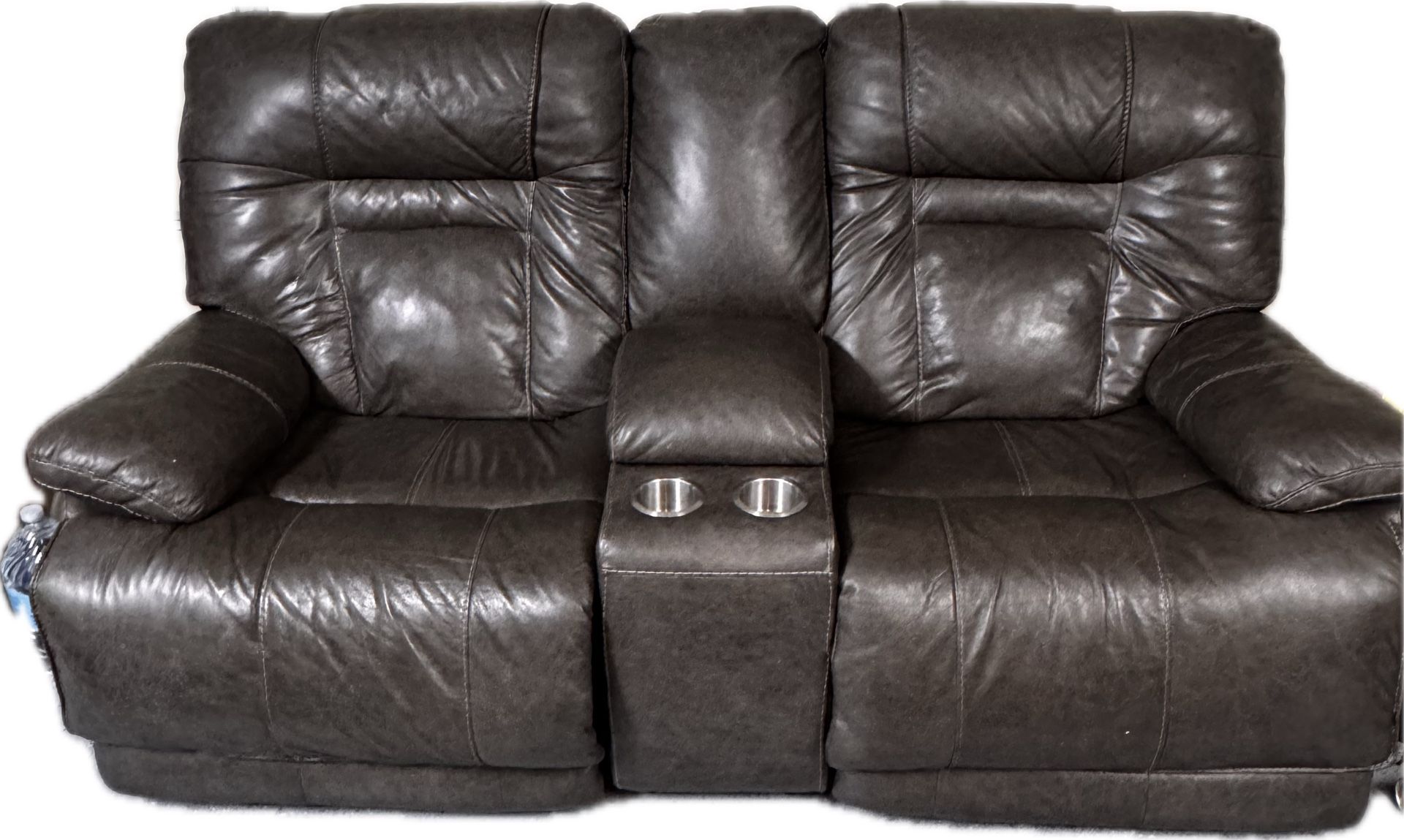 Leather Reclinging Sofa And Love Seat