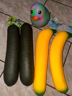 Pickle, banana, tie dye duck