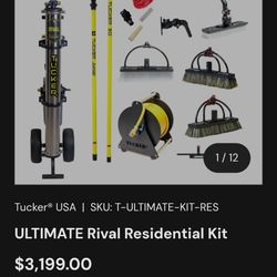 Tucker ultimate residential kit plus solar panel 20"alpha brush and extra pole.