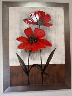 Vivid Red Flowers Wall Art