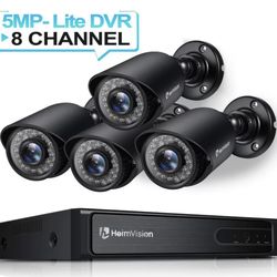 HeimVision HM245 8CH 1080P Wired Security Camera System, 5MP-Lite HD-TVI DVR 4Pcs 1920TVL Outdoor/Indoor Weatherproof CCTV Surveillance Camera with Ni