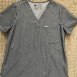 Figs Women’s Catarina One Pocket Scrub Top Size Medium Graphite grey