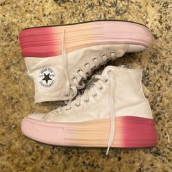 Converse High Tops Rainbow Sole and White Top