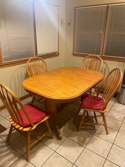 Solid wood table with 6 chairs