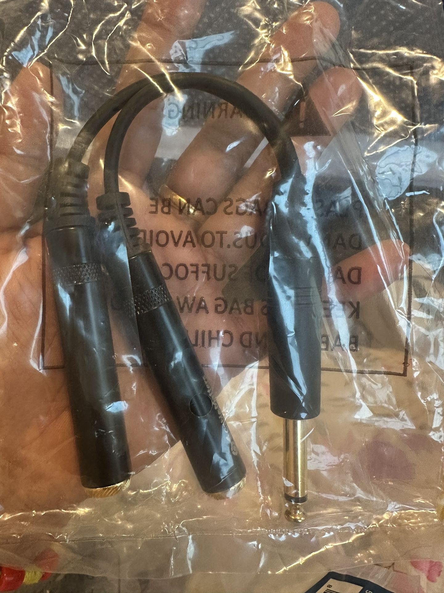 1/4" TS to Dual 1/4" TSF Y Cable (Pack of 2)