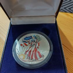 1999 American Eagle Silver Dollar In Full Color 