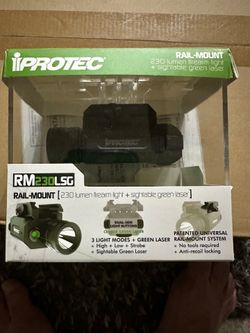tactical light with strobe and green laser for rail system