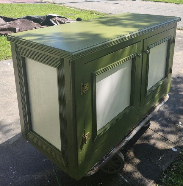 Large Wood Storage Cabinet With Hinged Top