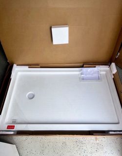 60”X36” Shower Base Pan Left Drain in White stand up bath bathroom