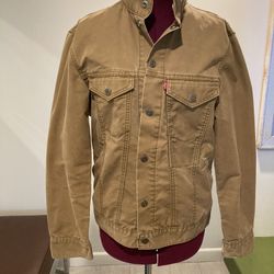 Levi’s Tan Broadcloth Unisex Zip Away Hood Jacket