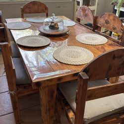 Comedor Rústico De Madera Pesada Muy Bonito 