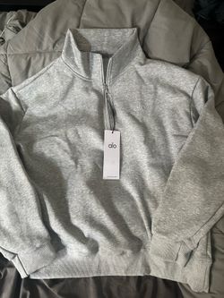 Alo Yoga Grey Qaurter zip Set