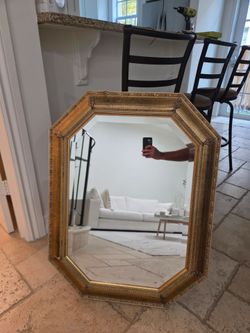Gold Octagon Wall Mirror