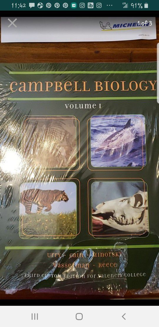 Campbell Biology Volume 1 Valencia College Text Book BRAND NEW Code required for class is unused