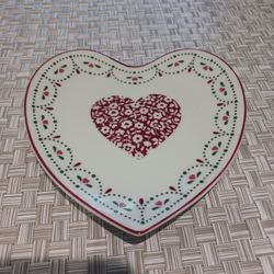 Vintage Heart Shaped Porcelain Dresser Trinket Plate