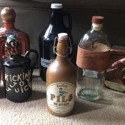 Vintage Empty Liquor, Beer, Etc Bottles