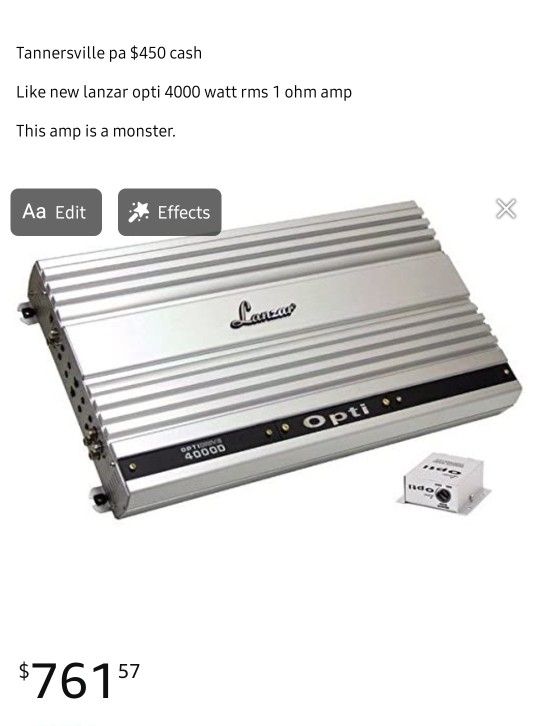Lanzar Opti Spl 4000D Bass Amp