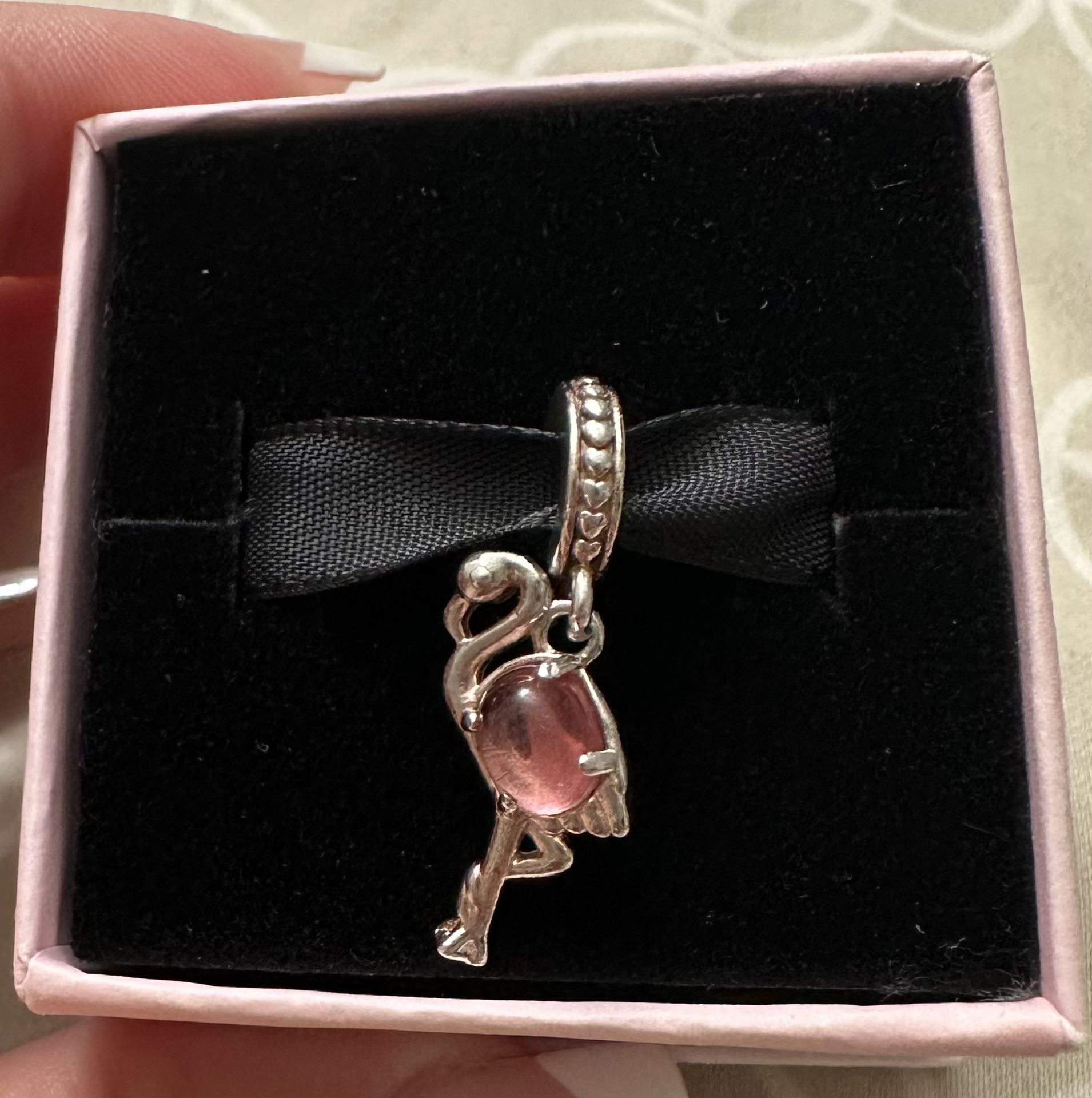 100% Authentic Pandora Retired Flamingo Pink Glass Murano Charm